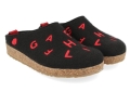 Haflinger Grizzly Letter Woolfelt Slippers - Black  (741038)